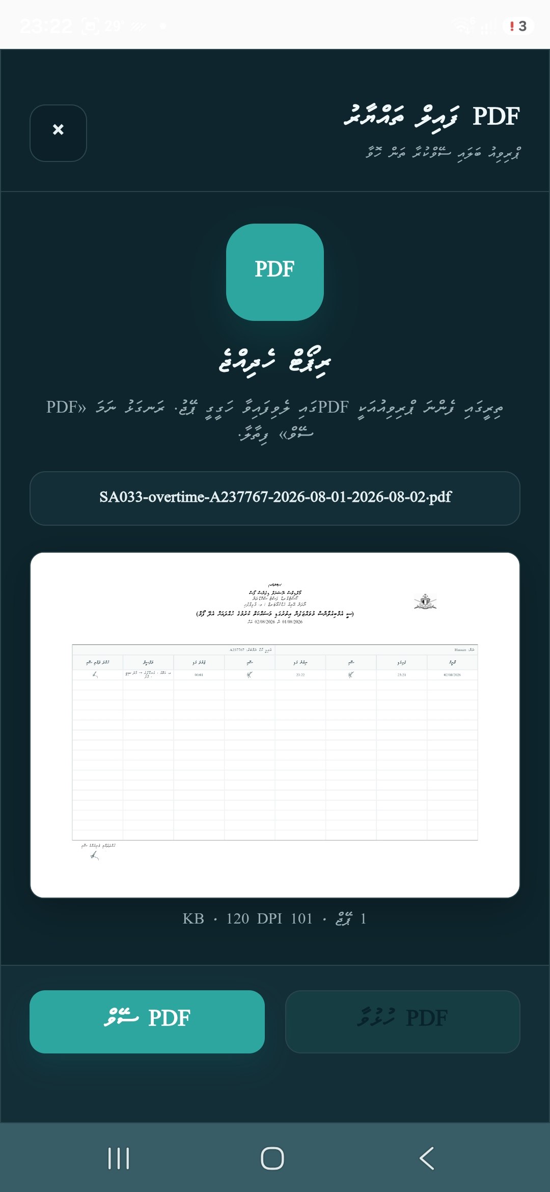 އިތުރު ގަޑީގެ PDF ރިޕޯޓް ޕްރިވިއު